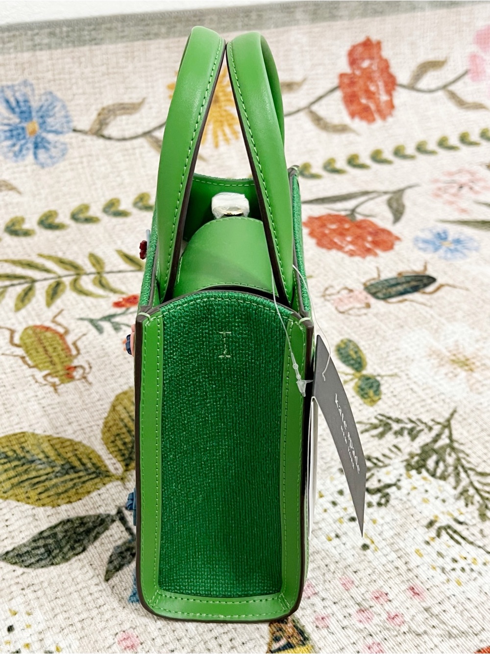 NWT Kate Spade NY Manhattan Floral Appliqué Green Mini Tote Bag - Picture 12 of 14